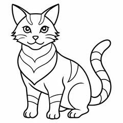 Warrior cat art vector illustration