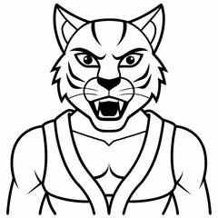 Warrior cat art vector illustration