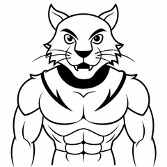 Warrior cat art vector illustration