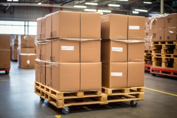 Cardboard box architecture warehouse.