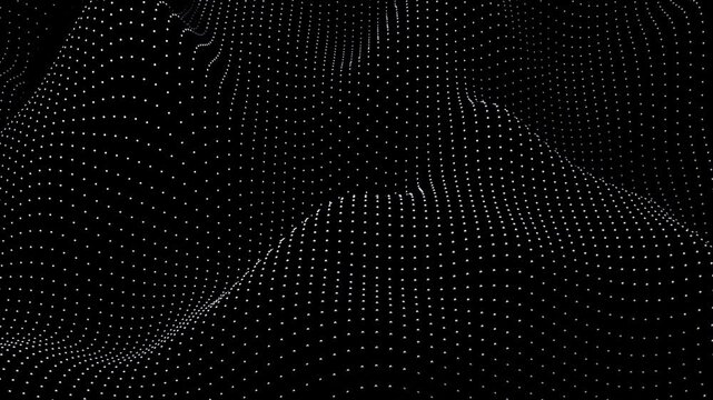 3d render Abstract digital black and white wave of particles. Futuristic point wave. Technology background vector.