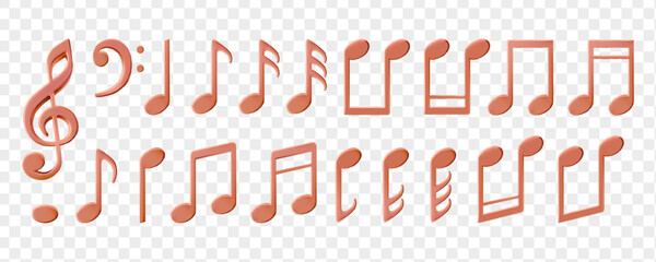 Music note sheet, lines of staff for musical concert, karaoke singing or radio listening. Jazz orchestra, violin and piano or vocal song concert. Vector realistic melody tune 3d icon for musical apps © Svetlana Ievleva