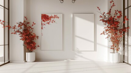 The elegance in Simplicity Minimalist Studio has a dominant red flower background