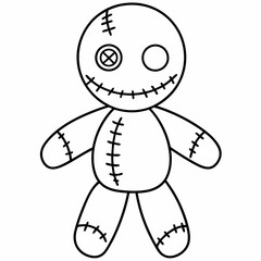 Voodoo doll art vector illustration