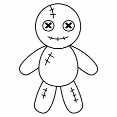 Voodoo doll art vector illustration
