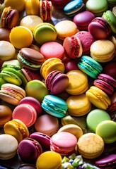 elegant display colorful sweets polished marble countertop artistic arrangement tempting treats, candy, dessert, pastry, chocolate, confectionery, macaroon