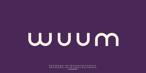 Modern Rounded Font with Uppercase, Lowercase, and Numbers on Purple Background  © new