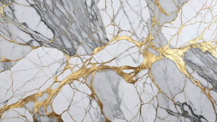 White marble with golden veins. White golden natural pattern of marble