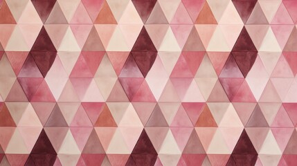 Fototapeta premium A vintage abstract diamond pattern with geometric shapes in muted shades of pink, evoking a sense of nostalgia and timeless charm.