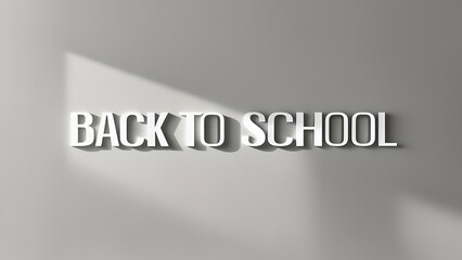 Obraz premium Stylish monochrome image Back to School text in black and white, with soft shadows. For creating sleek and modern educational content, website headers, and back-to-school promotions.