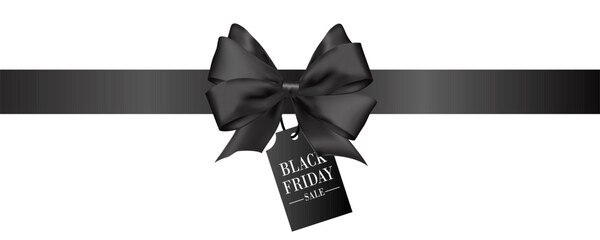 Black ribbon and black friday sale tag