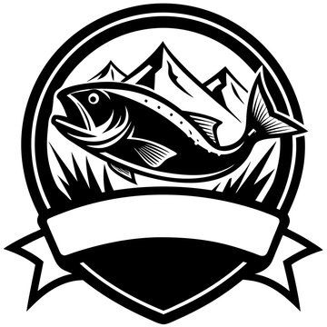 recommend clip art:  fishing logo type line art vector illustration