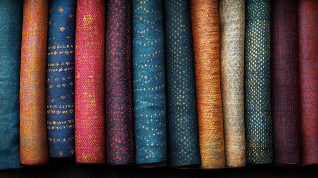 Fabric texture background with rich colors and detailed patterns