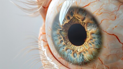 A close up of a person's eye with a blurry background