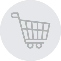 Shopping Cart Vector Line Grey Circle Grey