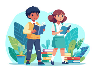 students group happy people learning language Education  Artwork isolated on white background