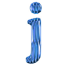 Fluted blue symbol. letter j