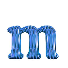 Fluted blue symbol. letter m