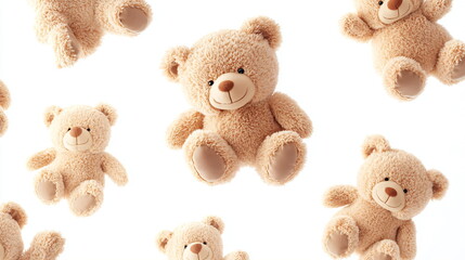 falling plush teddy bears background