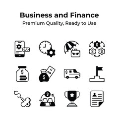 Premium Quality Flat Vector Icons of Business and Financial Savings are now Ready to Use