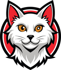 hand drawn cat mascot logo
