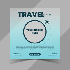 Travel the world tour social media post design template Instagram post design