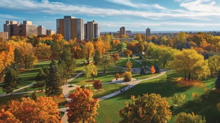 Obraz premium Autumn Park in the City.