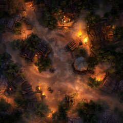 Western Battle Map for RPG, Dungeons and Dragons, DnD Map, Tabletop Role-Playing Games, Adventure Game Background, Top-Down View