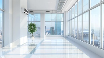 Modern Office with Cityscape View