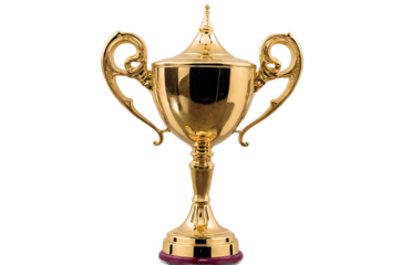 gold trophy cup isolated on white