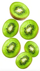 Fototapeta premium Five Slices of Fresh Green Kiwi Fruit