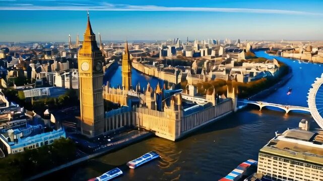 aerial view of london city