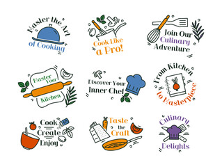 Vector set of cooking lettering labels
