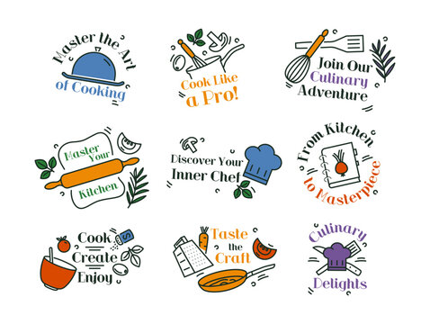 Vector set of cooking lettering labels