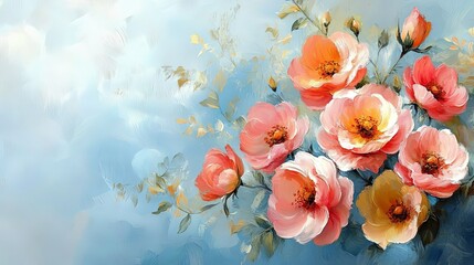 Delicate Floral Watercolor Wallpaper with Soft Pastel Colors