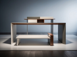 modern furniture in a minimalist format, highlighting contemporary style with focused task lighting.