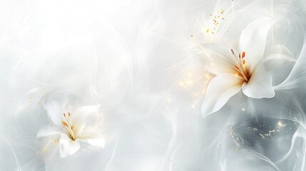 Abstract white background with delicate floral motifs and light textures, perfect for adding a touch of elegance.