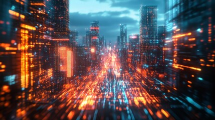 Fototapeta premium Embracing Tomorrow: A Glimpse into the Future of Work and the Evolving Economy Through Realistic Photography and Lighting