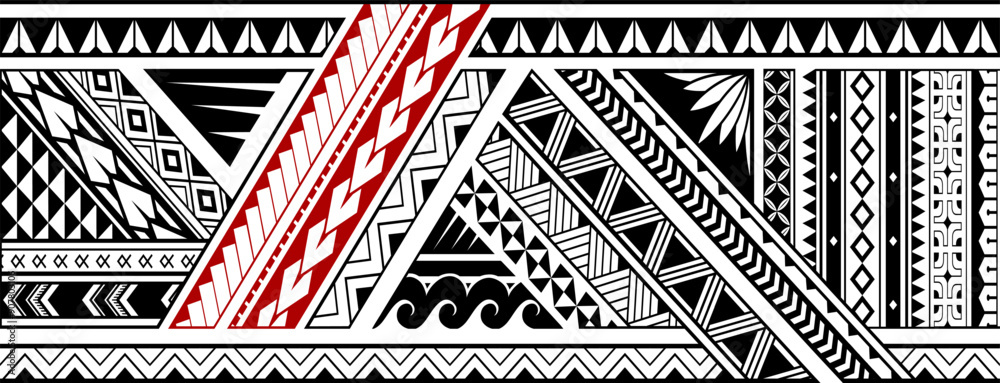 Wall mural Polynesian style seamless tattoo