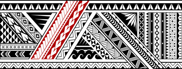 Polynesian style seamless tattoo