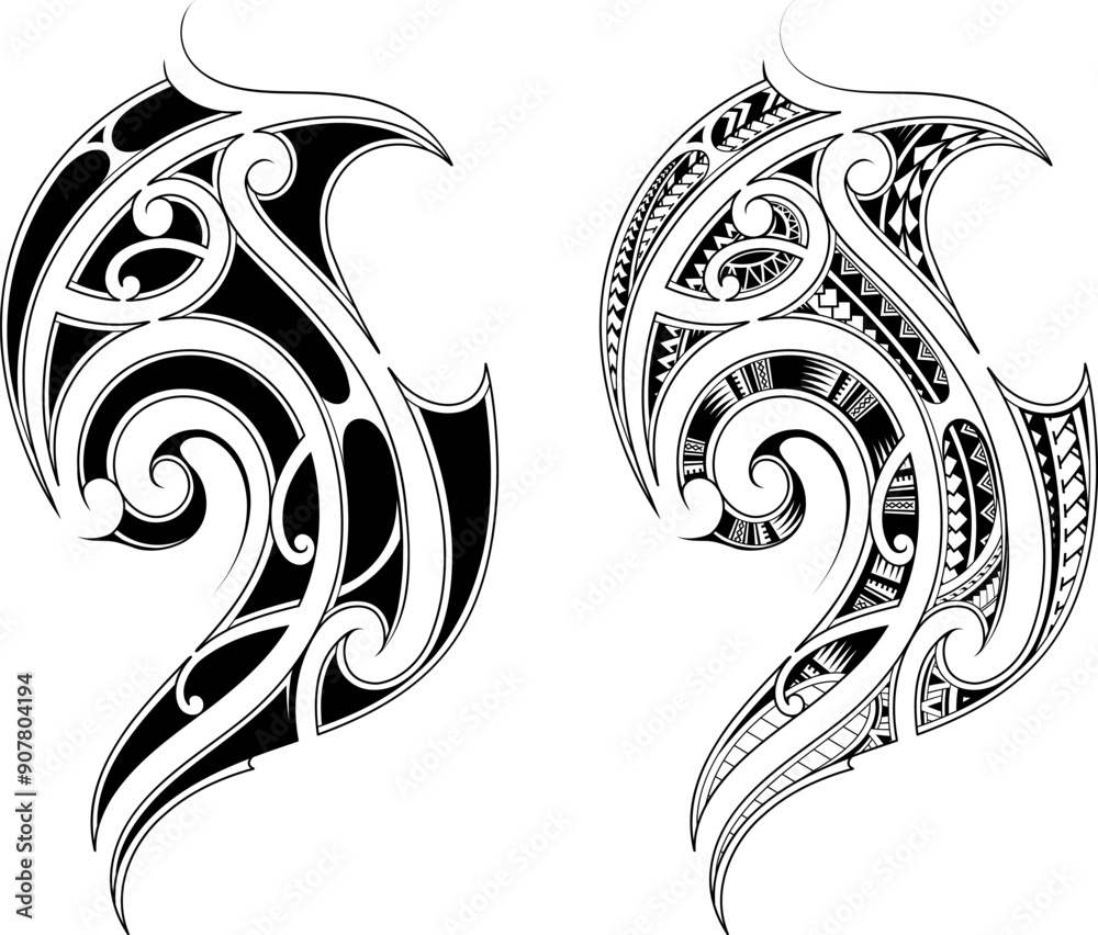 Wall mural traditional polynesian tattoo design