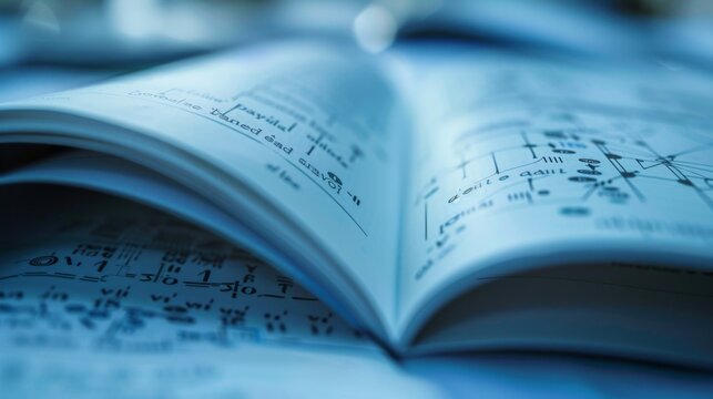 Open Book with Mathematical Formulas. - Powered by Adobe