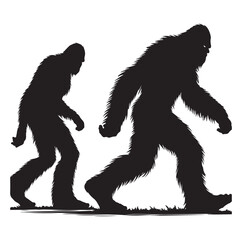 Fototapeta premium Bigfoot silhouette vector art.