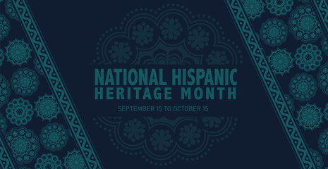 National Hispanic Heritage Month celebration background, typography, banner, placard, card, and poster design template 