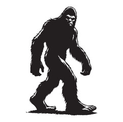 Fototapeta premium Bigfoot silhouette vector art.