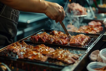 Marinated Meats with Spices and Sauces - Flavor Infusion Process for Perfect BBQ Grilling