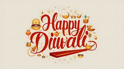 Happy Diwali, with. diya oil lamp. Diwali, Poster, Banner,  typography, calligraphy, text,

