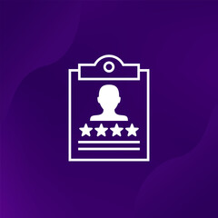 employee review icon with a clipboard, vector