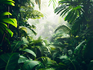 Lush Green Jungle Background Illustration