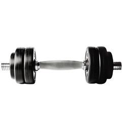 Fototapeta premium Heavy Duty Dumbbell with Multiple Weight Plates Isolated on White Background